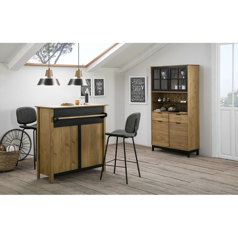 Savina 110cm Solid Wood Home Bar