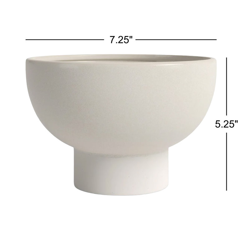 Vase de table en céramique Abie, H 5,25 po x l 7,25 po x P 7,25 po