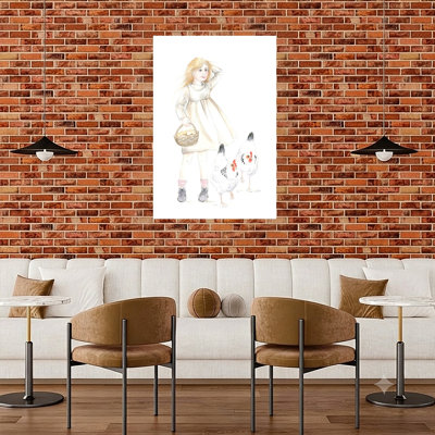 Collecting Eggs Easter 26 Rustic Whimsical Abstract Bird Landscape Nature Wall Art