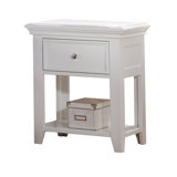 Cassidy White Nightstand With Bottom Shelf
