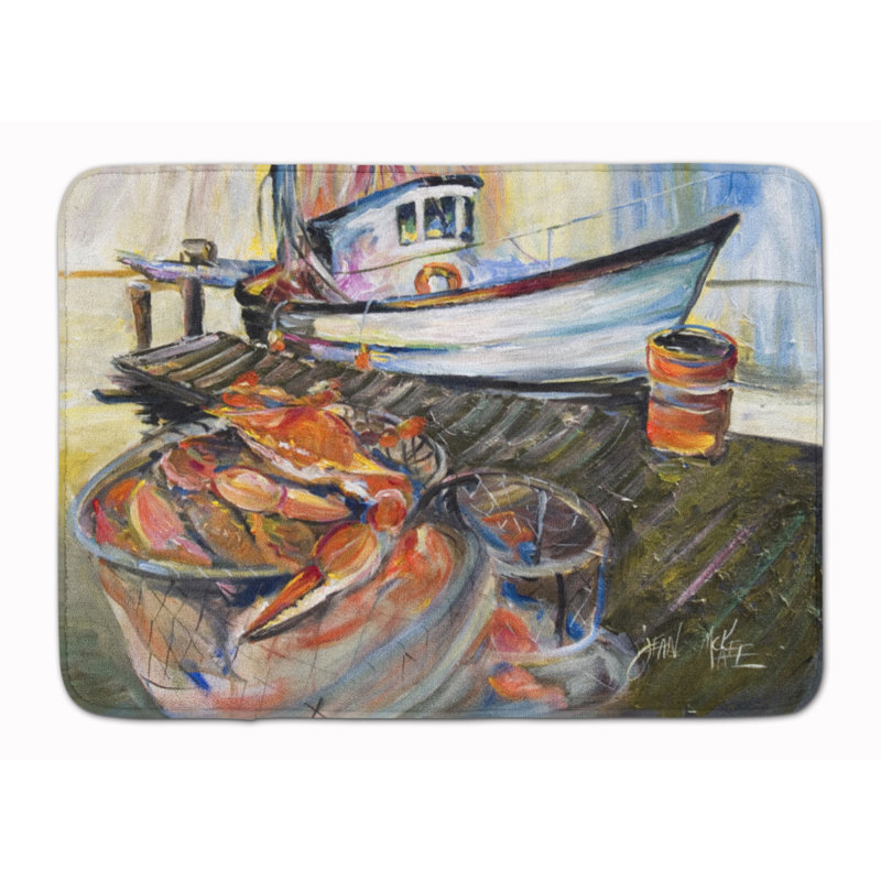 Tapis de salle de bain en mousse à mémoire de piège crabe