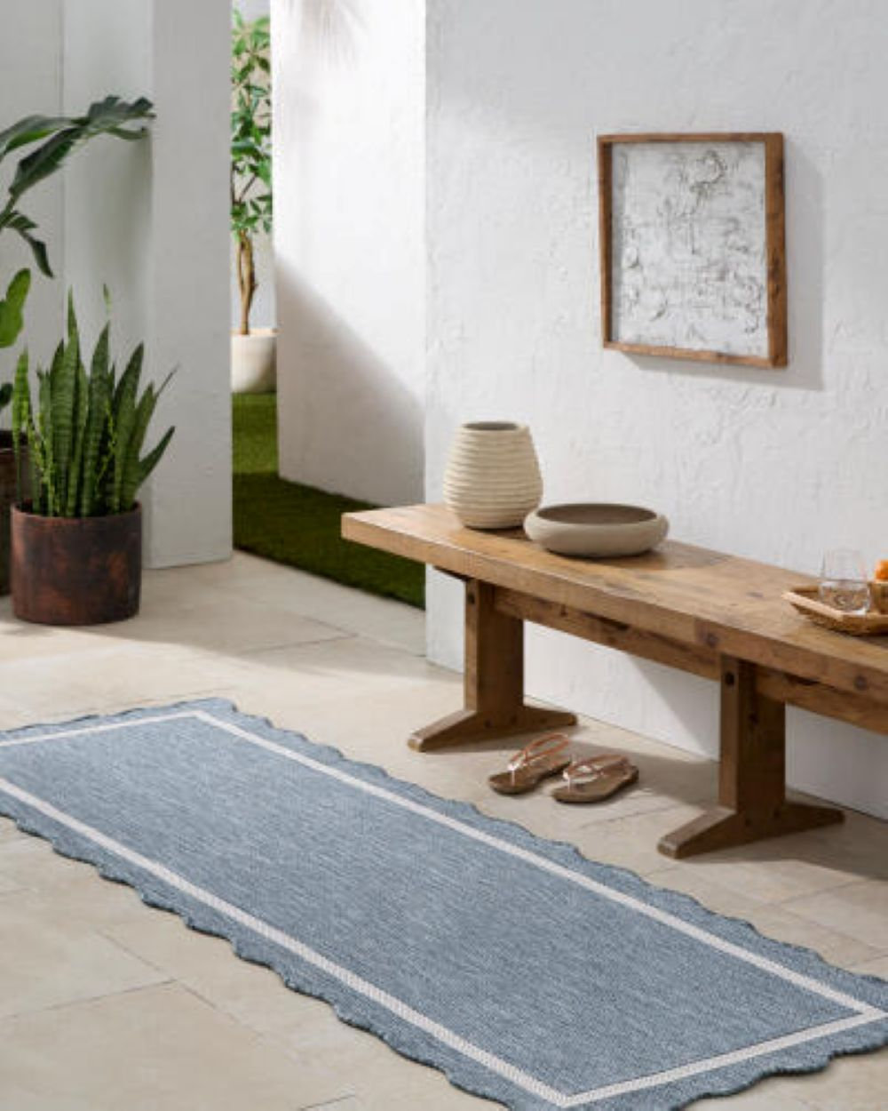 Skiles Gray Outdoor Rug, Runner 2'7.5" x 7'2.6"