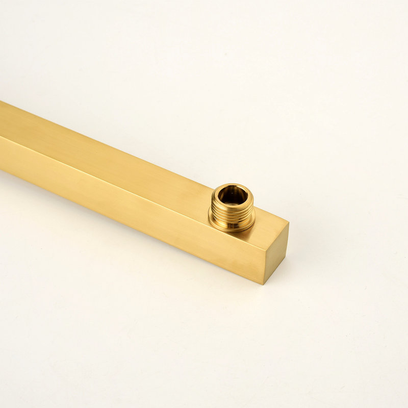 Shower System With Shower Head, Hand Shower, Slide Bar, Bodysprays, Shower Arm, Hose, Valve Trim, And Lever Handles, Gold