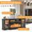 Farmhouse TV Stand with 36" Electric Fireplace and Glass Cabinet-1036972824-1051040450