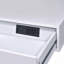 Bureau d'écriture, blanc brillant et chrome avec port USB