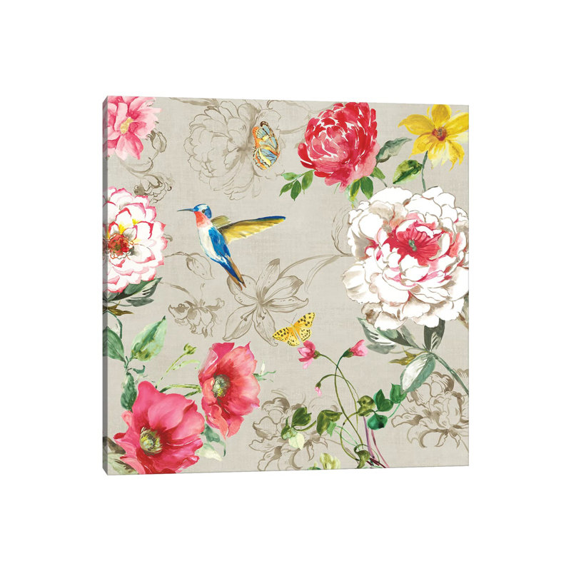Hummingbird Botanical II by Asia Jensen - Wrapped Canvas Painting