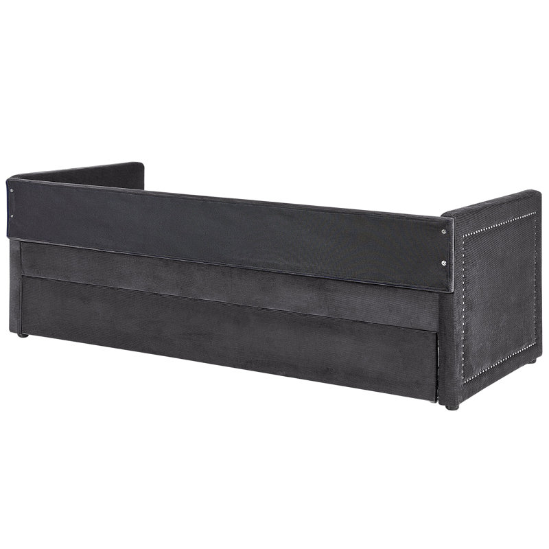 Airianna Upholstered Daybed with Trundle, Grey