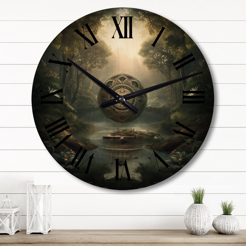 Horloge murale en bois massif sahiba, Grand