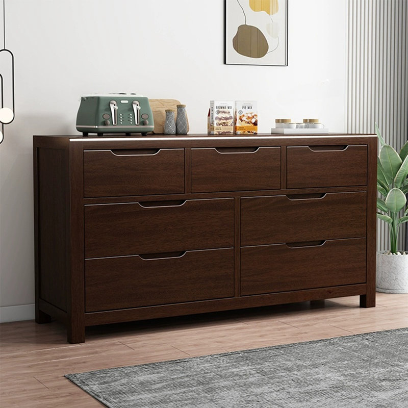 Armoire d'appoint en bois massif noyer foncé, H 29,53 po x l 47,24 po x P 17,72 po, Noyer foncé
