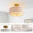 Modern 16-Inch 3-Light Semi-Flush Mount with Fabric Shade, Brass Finish Easy to Install, for Living Room or Bedroom-617285185