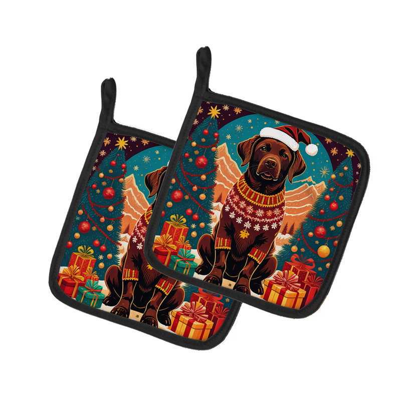 Paire de poignées chocolat Labrador Retriever chocolat