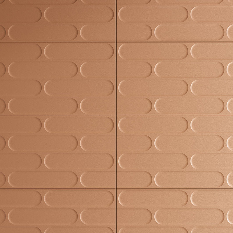 Biscotti  12" x 24" Fishscale 3D Italian Wall Tile, Cotto Orange Brick