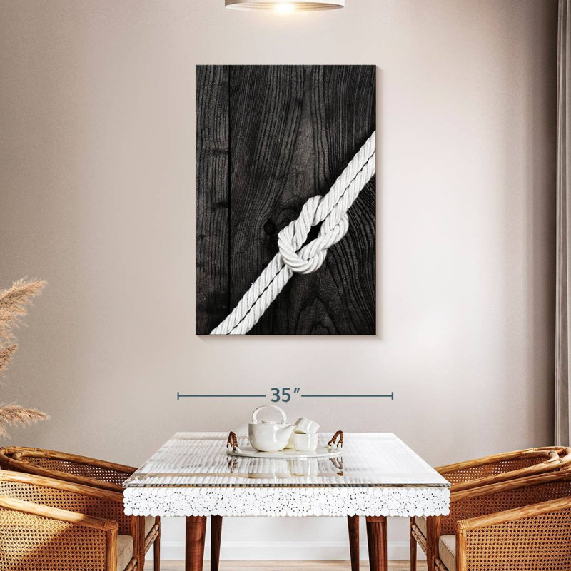 Monochrome Square Knot, 45" H x 30" W
