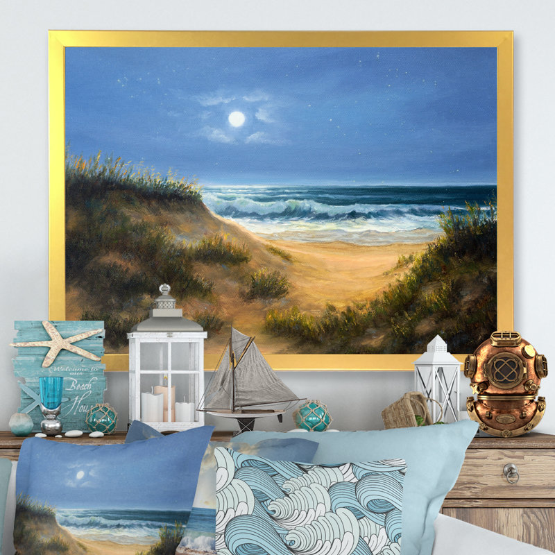 «Wild Blue Ocean Waves», reproduction d'art sur toile, H 8 po x l 12 po x P 1 po, Cadre doré