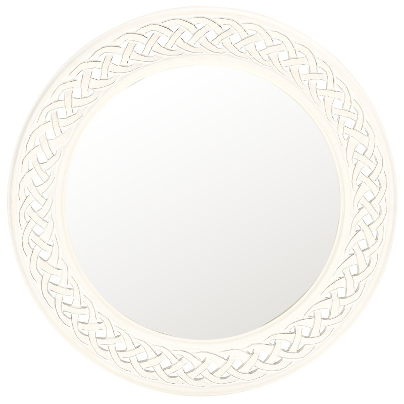 Engineered Wood Flat Wall Mirror, White