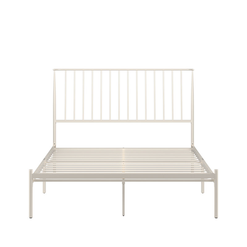Aynsley Metal Platform Bed, Queen, Off-White