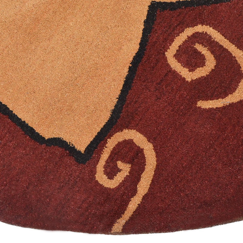 Teja Hand Tufted Wool Eco-Friendly Round Area Rugs - Round, Multicolor, Abstract Modern Design, High Pile Thick Handmade Anti Skid Area Rugs for Living Room, Bed Room