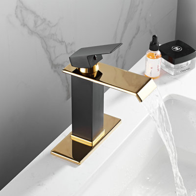 Robinet pour salle de bain à poignée simple avec drain