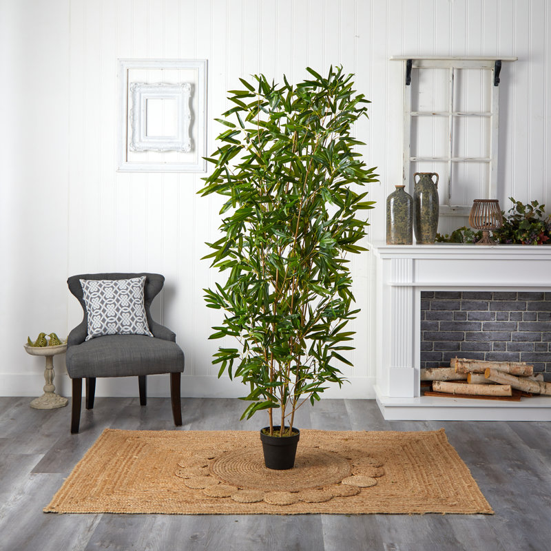 6 pi Arbre artificiel en bambou (Real Touch) résistant aux rayons UV (intérieur / extérieur)