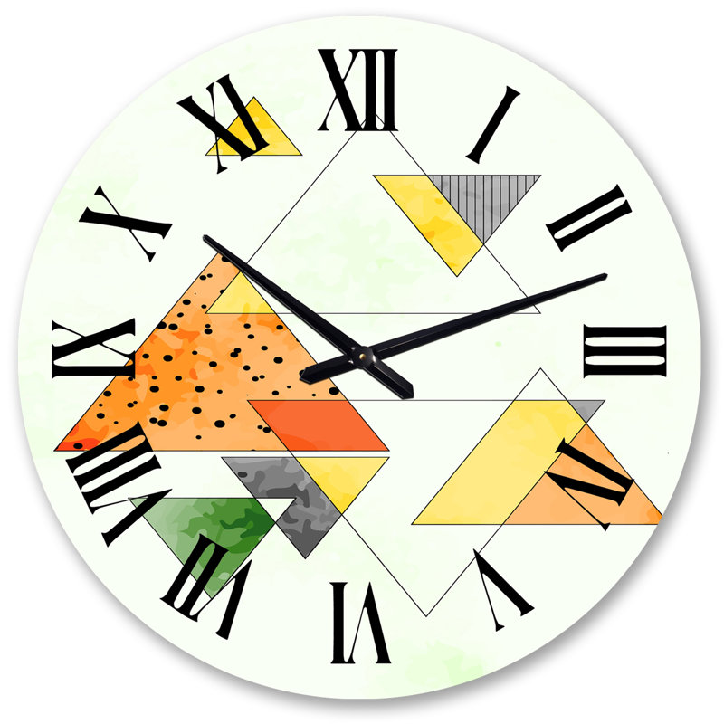 Horloge murale abstraite rétro géométrique III - Mid-Century moderne 2, Grand