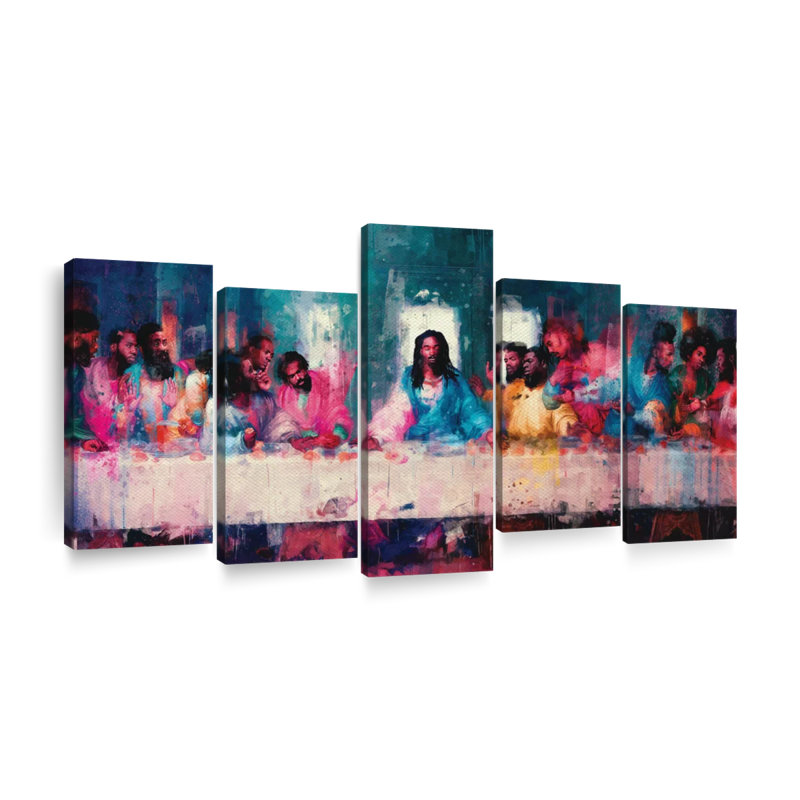 «Black Last Supper II», reproduction sur toile, H 33 po x l 66 po x P 1,25 po
