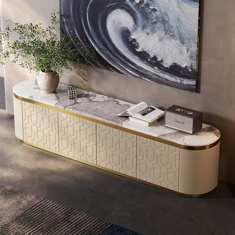 Meuble télé moderne et créatif, H 20,47 po x L 86,61 po x l 17,72 po