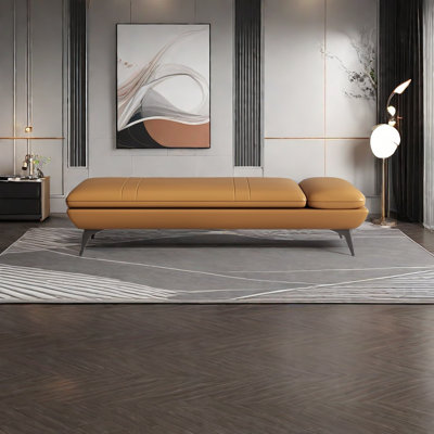 Banc rembourré en cuir de vache Ritvi