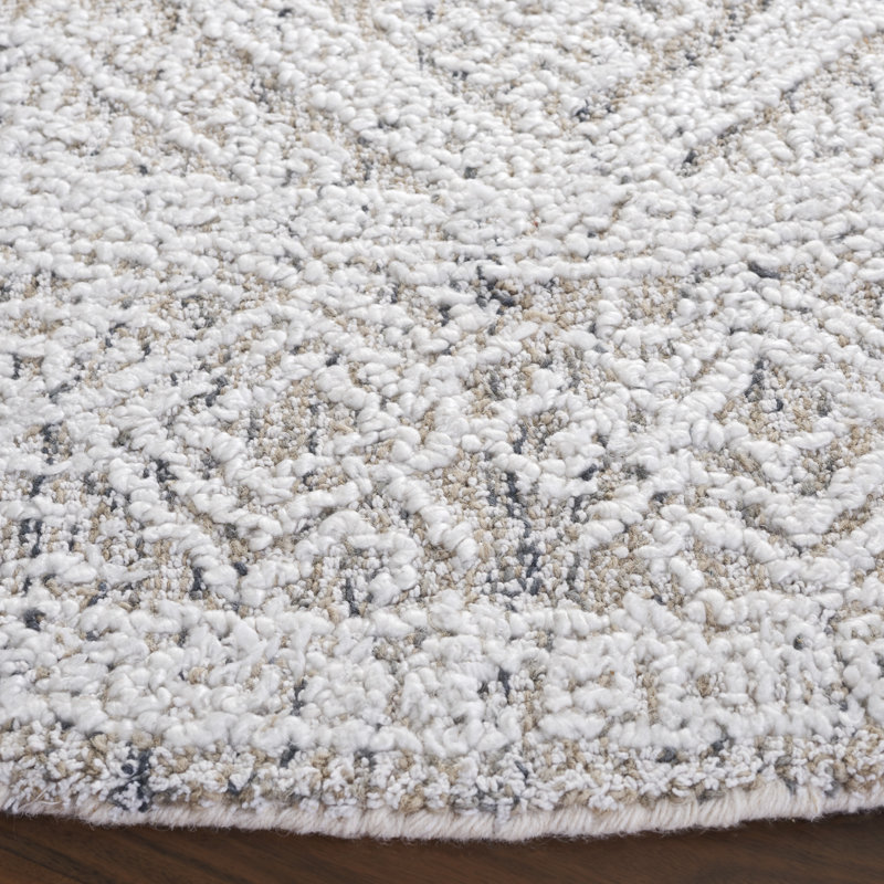 Tapis taupe / ivoire Allyana 229, Rond 6 pi
