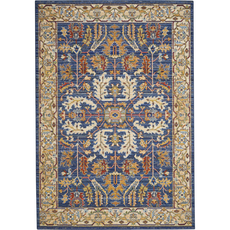 Tapis bleu Nakisha Oushak, Rectangle 5 pi 6 po x 8 pi