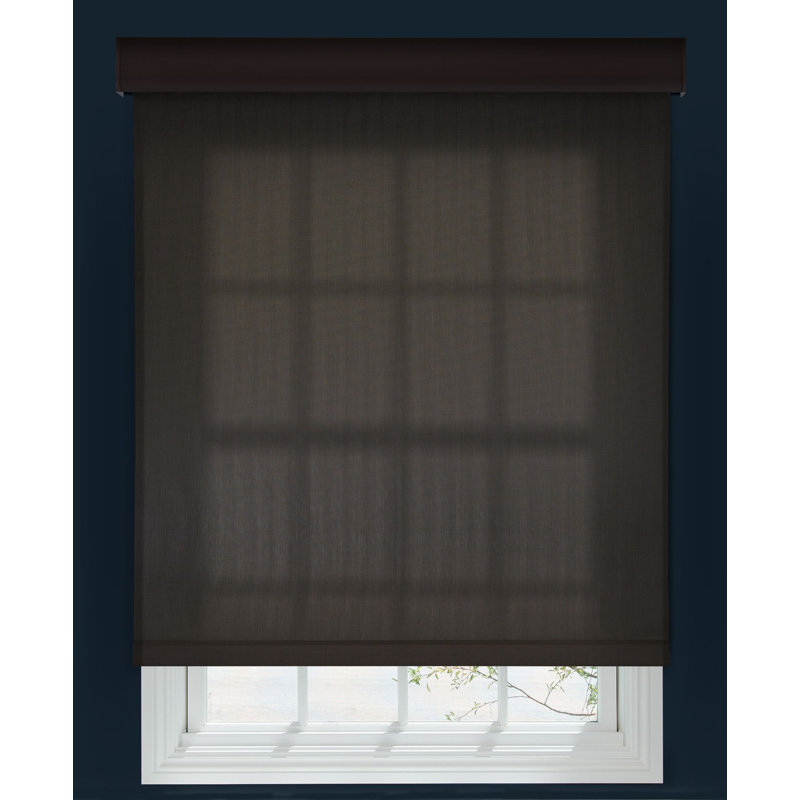 Rideau roulant rond sans fil 5% Linen Avenue (arrive exactement comme commandé), Bronze, 31v5W x 42 à 48L