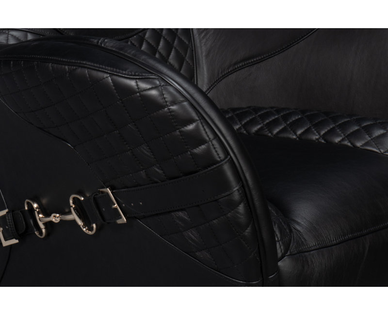 Hera Armchair, Black Genuine Leather