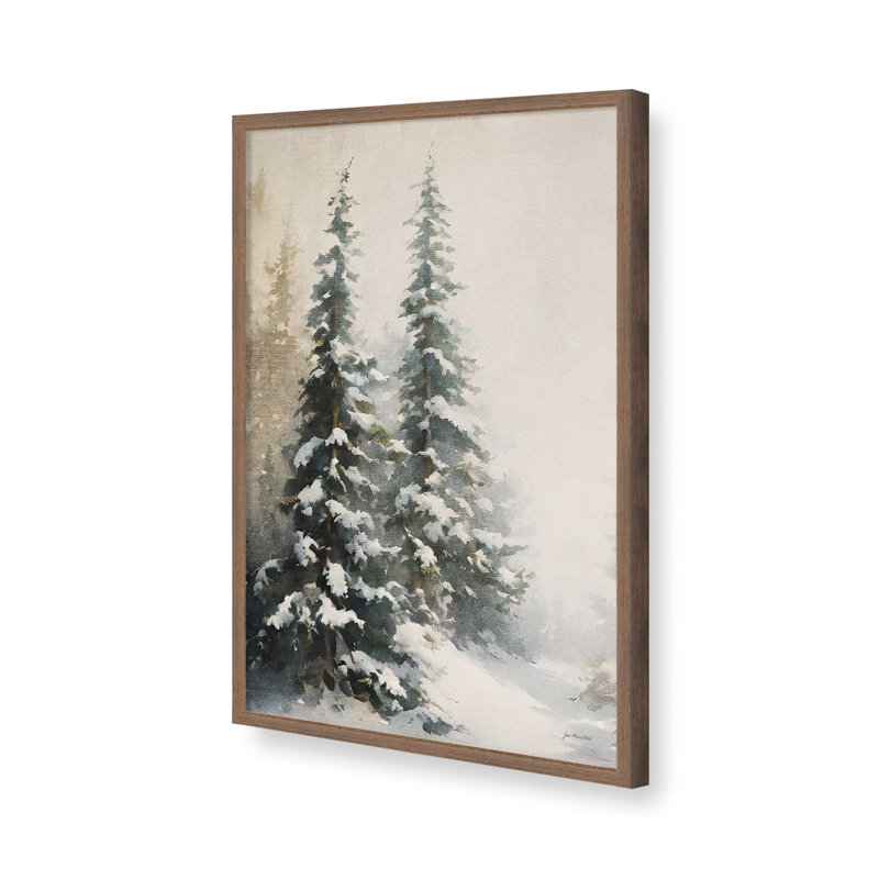 «Winter Pines I» par Jo Moulton, reproduction d'art sur toile, H 25,5 po x l 19,5 po, Brun
