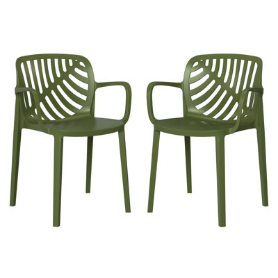 Chaise de salle à manger d'extérieur empilable (ensemble de 2)