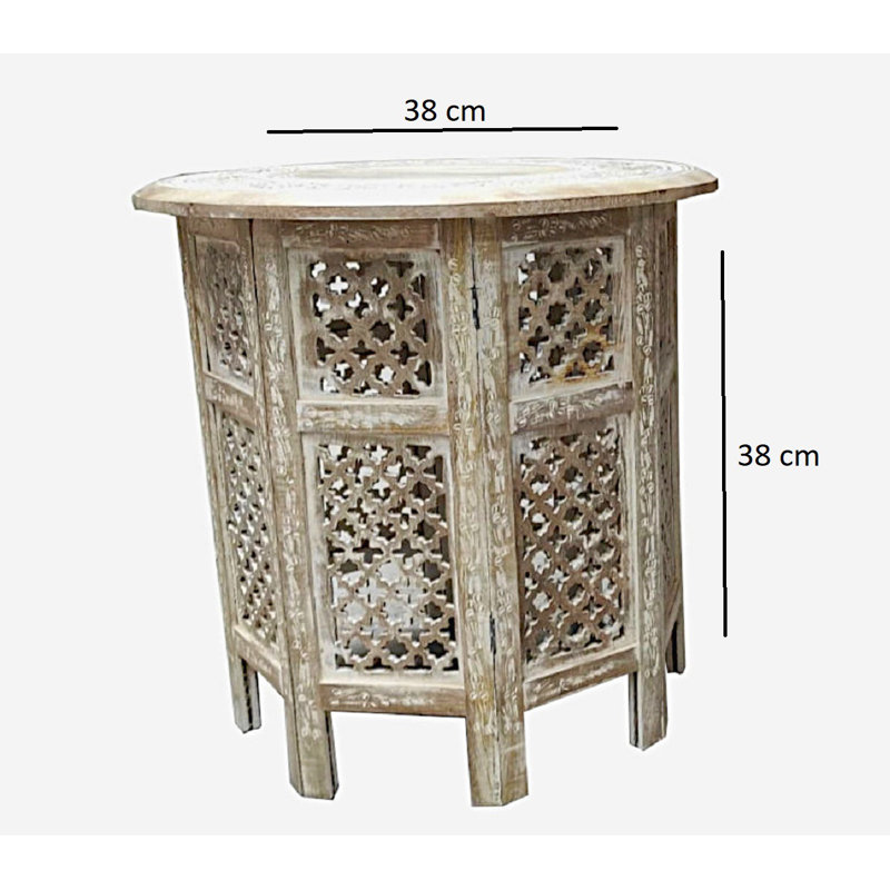 Abbeyville Frame End Table, 38cm H x 38cm W x 38cm D, Beige