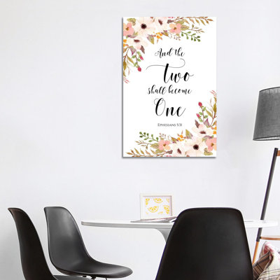 And The Two Shall Become One, Ephesians 5:31 - Print on Canvas