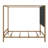 Contemporary Metal Four-Poster Bed Set Featuring Linen Upholstered Headboard-404071924-404071926