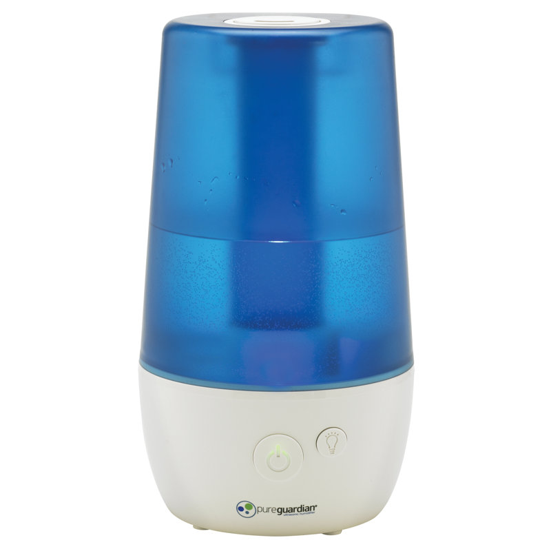 Compact Blue and White Ultrasonic Cool Mist Humidifier with Automatic Shutoff