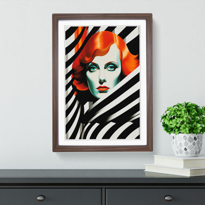 Woman With Red Hair Op Framed Print