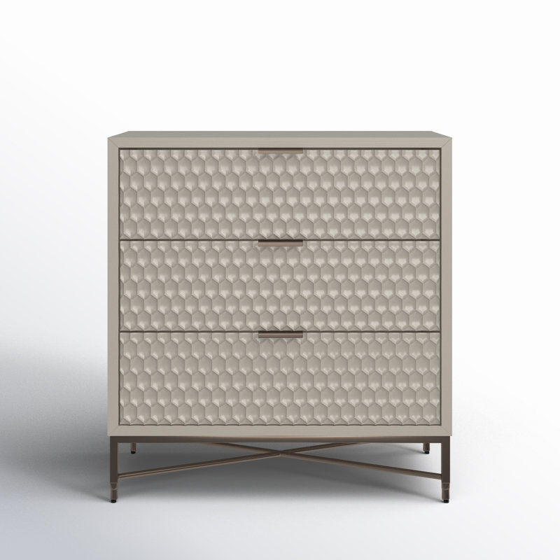 Capra 32" W 3-Drawer Wood Standard Dresser, Cement Gray