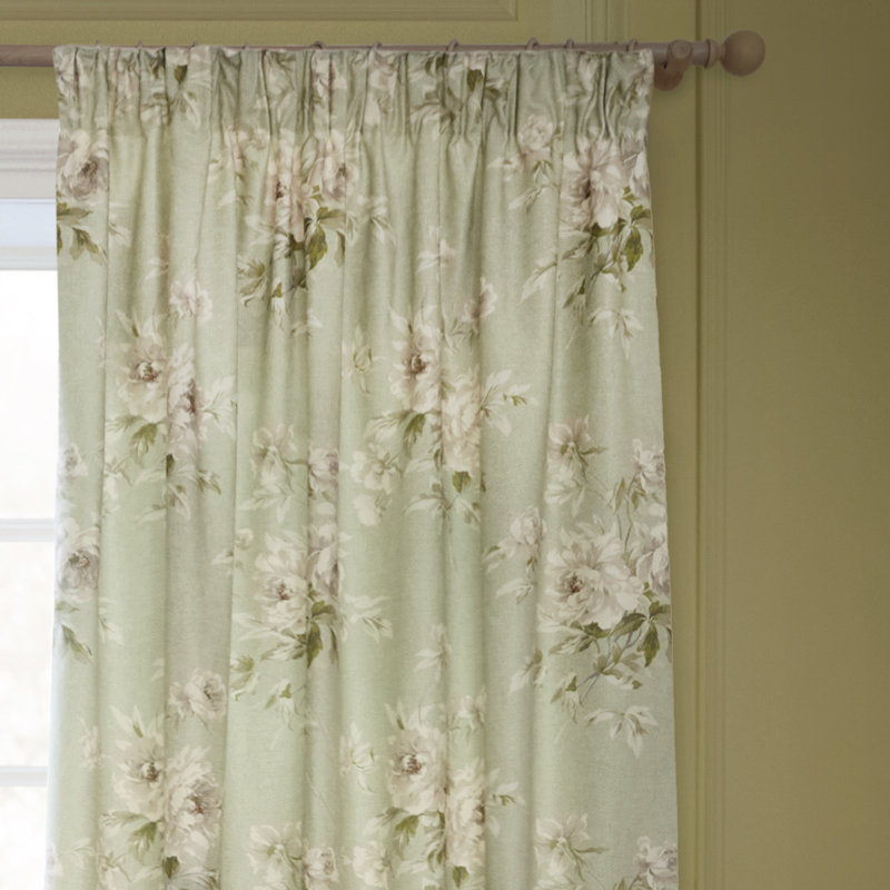 Adele Room Darkening Curtain Panel Pair, 65.75cm Width x 182cm Drop, Green