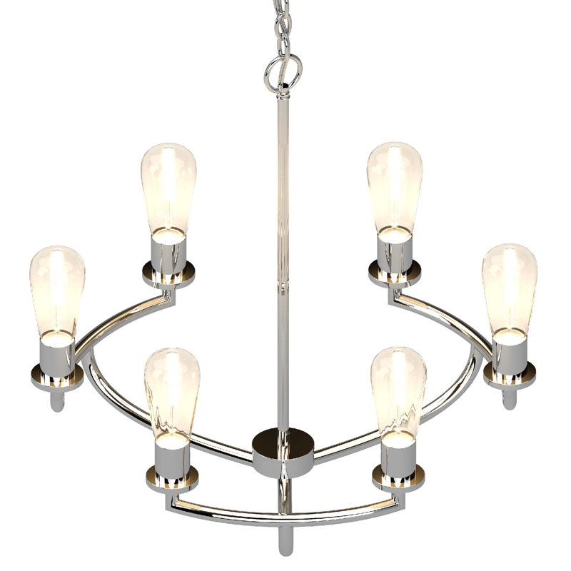 Singh 6-Light Indoor Chrome Classic/Traditional Chandelier No Shades