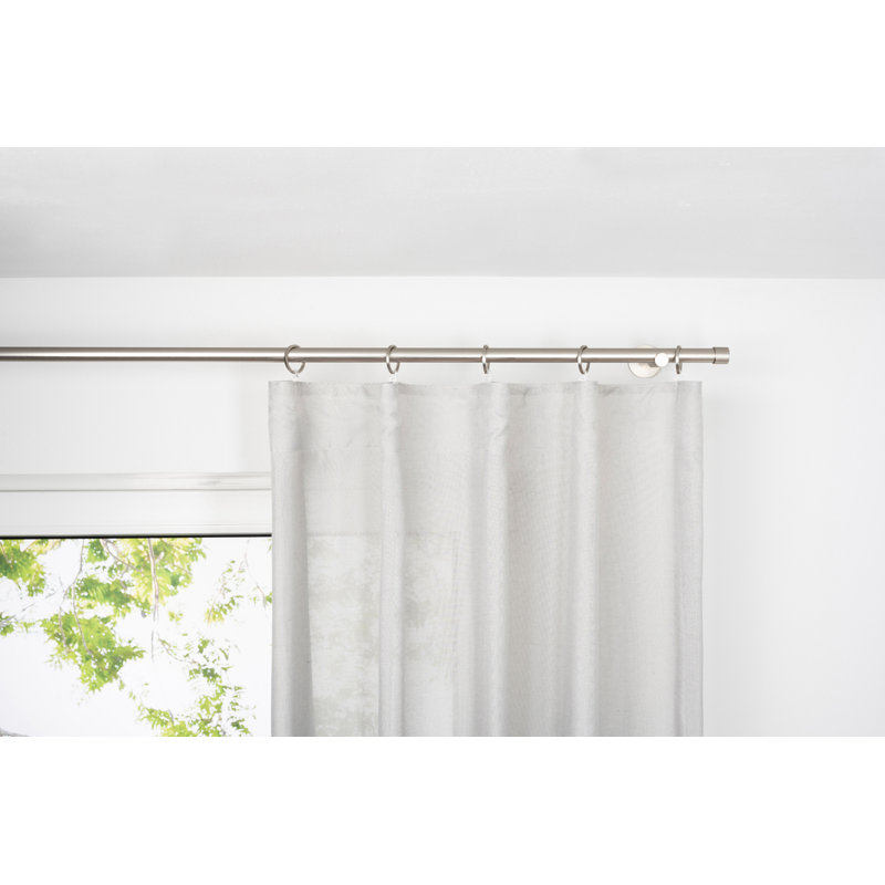 Rhombic Tab Top Semi Sheer Single Curtain, Grey, 300cm W x 135cm D