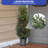 2 pcs 4ft Artificial Cypress Tree, Outdoor Artificial Cypress Tree Potted Plants with Red Berries