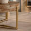 Table basse ronde en bois 31,29 po avec pieds en croix dorée-1720096248