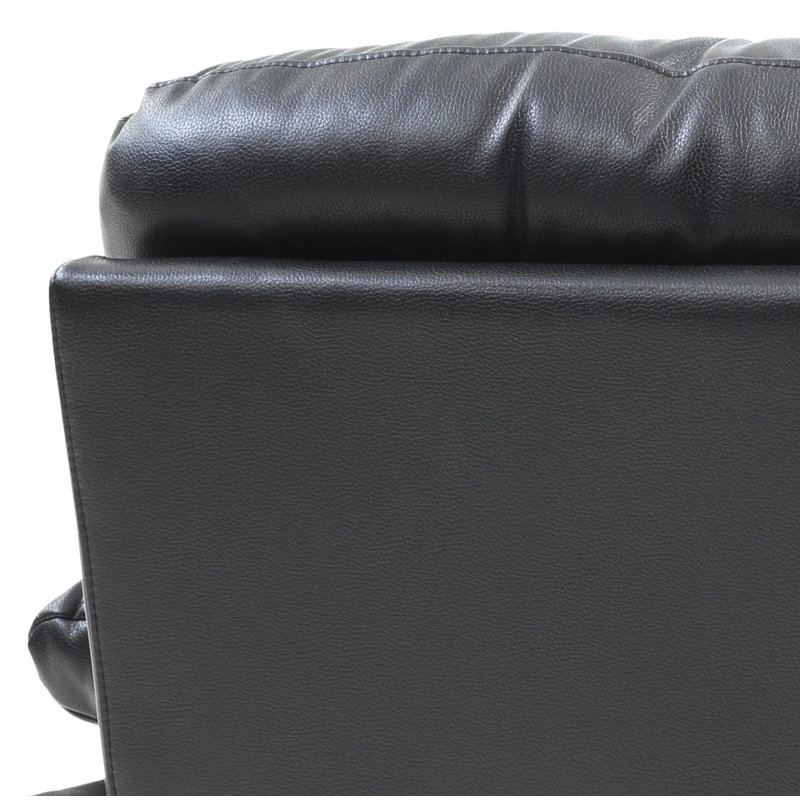 Pingry Faux Leather Chair, Black Faux Leather