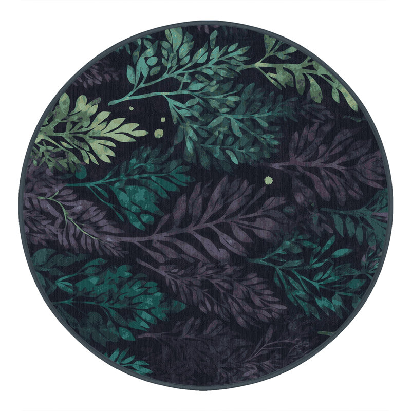 Forest Aurora Rug, Round 7'