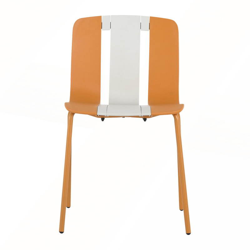 Ensemble de 4 chaises à blocs de couleur à rayures modernes
