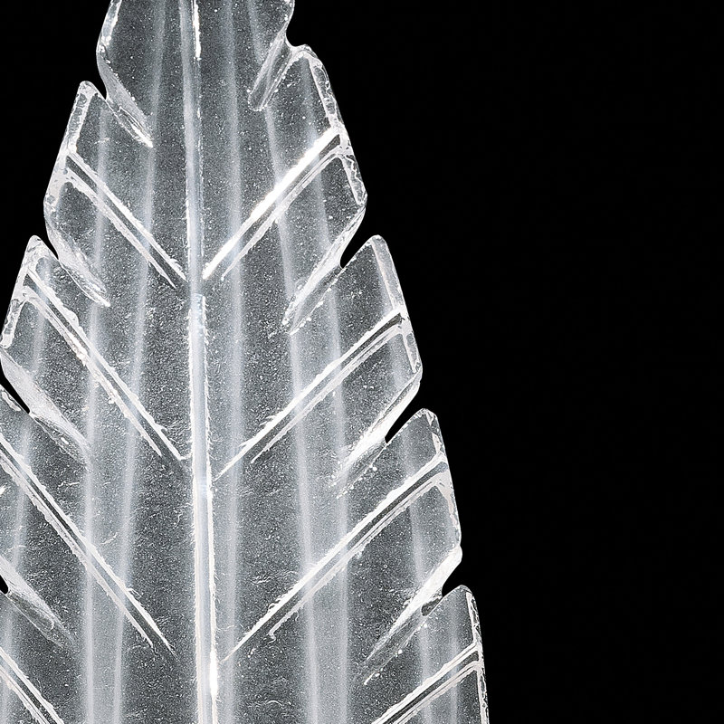 Applique murale à bras 16 po Plume, Feuille d'argent