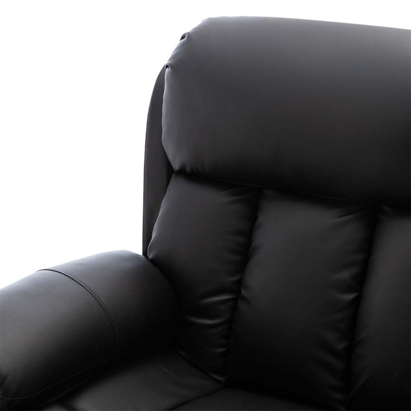 Deneka 3 Seater Linen Reclining Sofa, Black