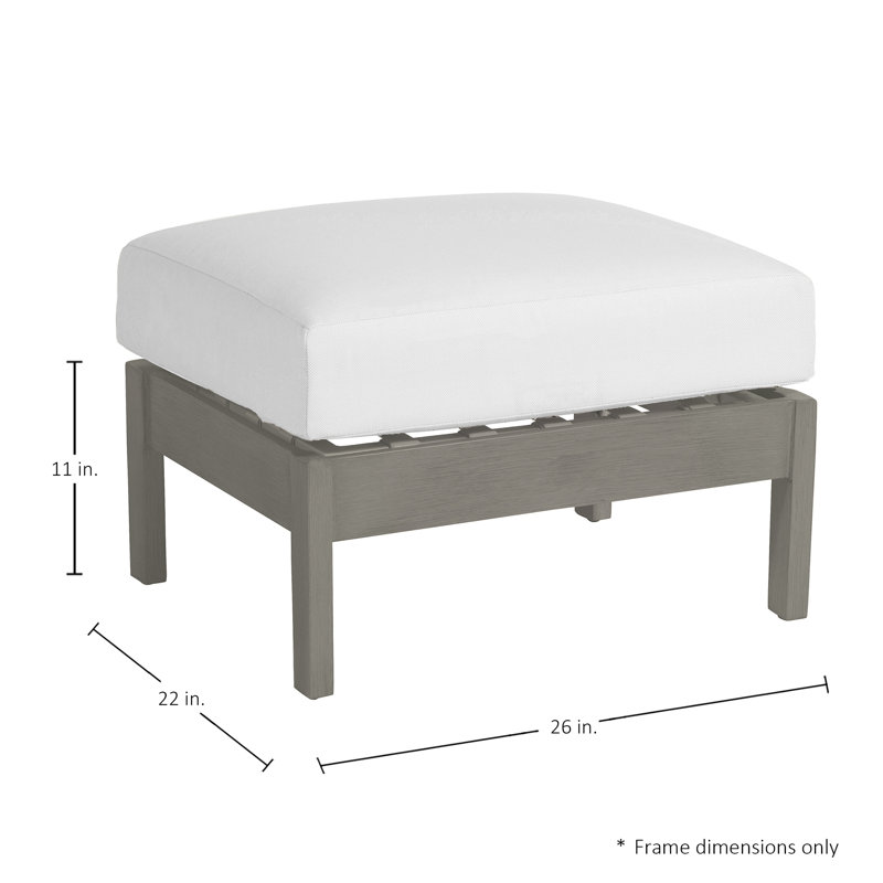 Repose-pieds en aluminium Kennebunkport - Huître, Welt, Perigold Etta Vapor, Huître